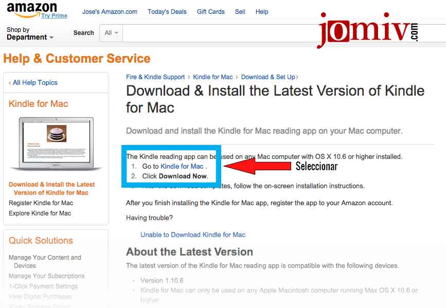 kindle support downloads for mac